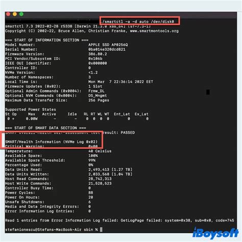 hard drive test mac terminal|check disk health mac.